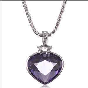 Swarovski Oceanic purple crystal heart necklace